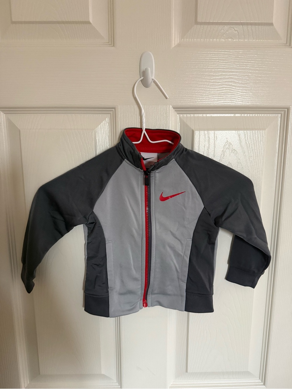 Nike Kids Gray & Black Jacket with Red Accents